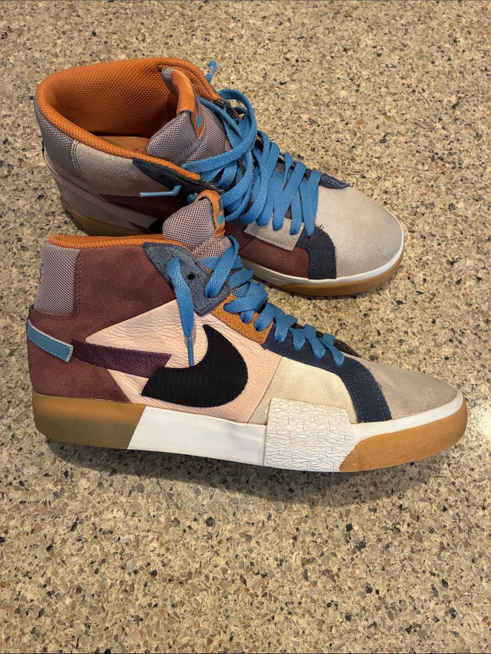 Nike SB Zoom Blazer Mid Sneakers Men’s 8.5 Multicolor Suede Skate  DA8854-600